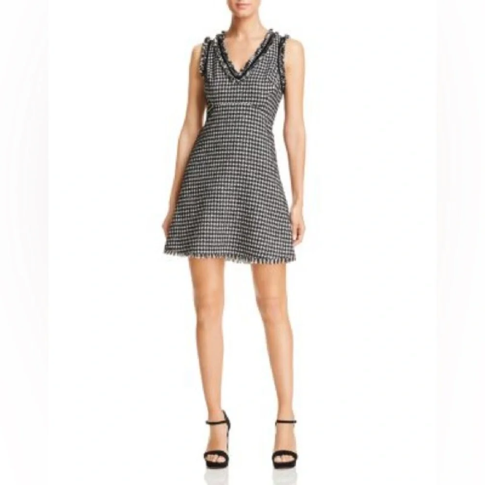 KATE SPADE NEW YORK Metallic Houndstooth Tweed Hourglass Dress Size 6 NWOT